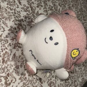 Cute Pink and White Plush Toy/ converts to travel pillow